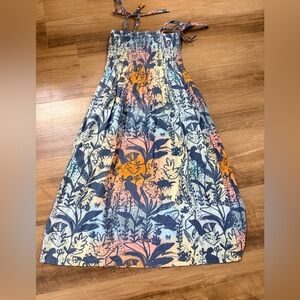 TEA collection dress size 7  Floral Kids Dress with Adjustable Straps tropical